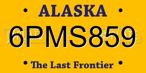 6PMS859 Alaska License Plate