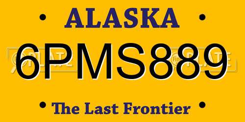 6PMS889 Alaska License Plate