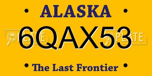 6QAX53 Alaska License Plate