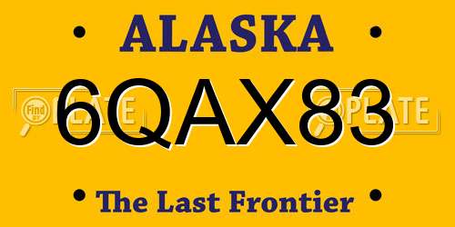6QAX83 Alaska License Plate