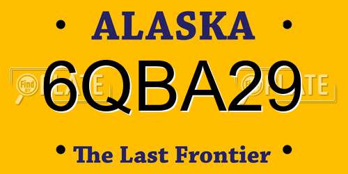 6QBA29 Alaska License Plate