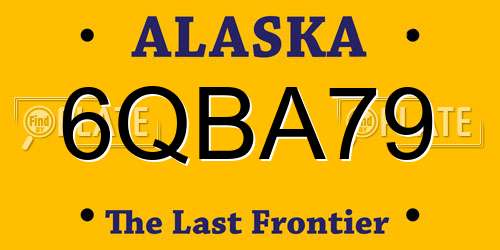 6QBA79 Alaska License Plate