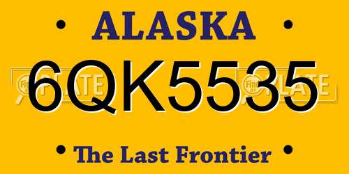 6QK5535 Alaska License Plate
