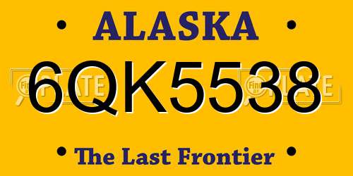 6QK5538 Alaska License Plate
