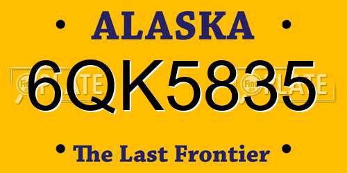 6QK5835 Alaska License Plate