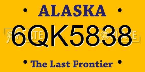 6QK5838 Alaska License Plate