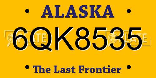 6QK8535 Alaska License Plate
