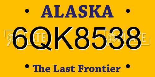 6QK8538 Alaska License Plate