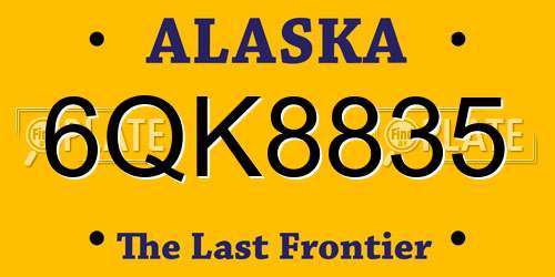 6QK8835 Alaska License Plate