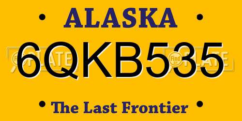 6QKB535 Alaska License Plate