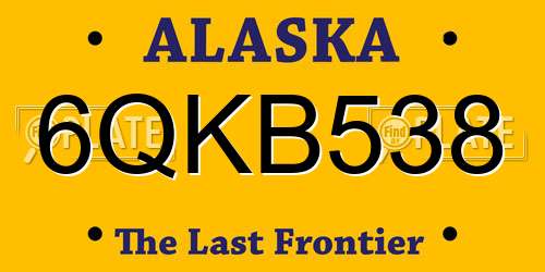 6QKB538 Alaska License Plate