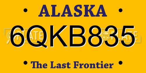 6QKB835 Alaska License Plate