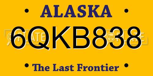 6QKB838 Alaska License Plate