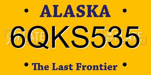 6QKS535 Alaska License Plate