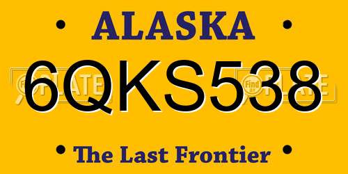 6QKS538 Alaska License Plate