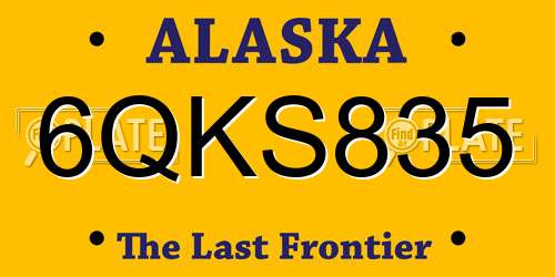 6QKS835 Alaska License Plate