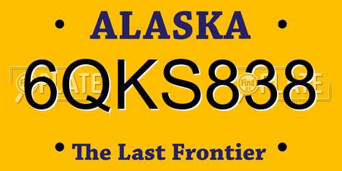 6QKS838 Alaska License Plate