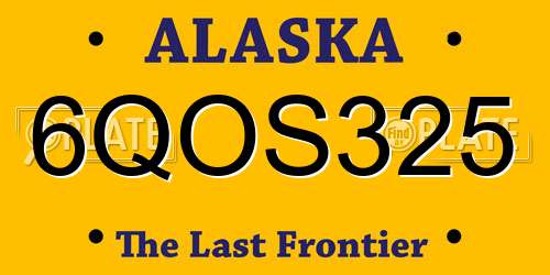 6QOS325 Alaska License Plate