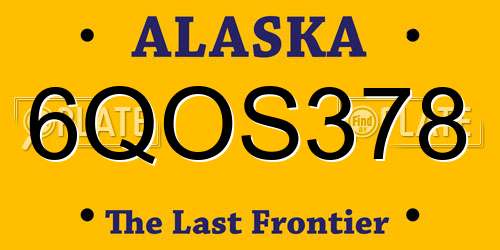 6QOS378 Alaska License Plate