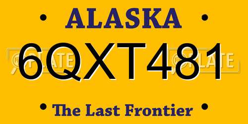6QXT481 Alaska License Plate
