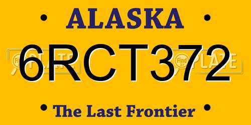 6RCT372 Alaska License Plate
