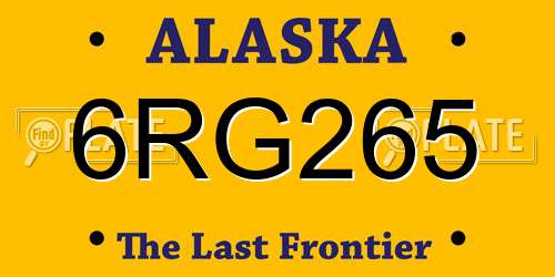 6RG265 Alaska License Plate