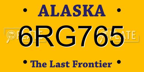 6RG765 Alaska License Plate