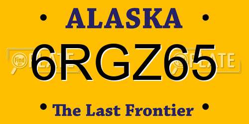 6RGZ65 Alaska License Plate