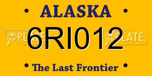 6RI012 Alaska License Plate