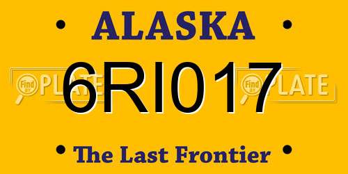 6RI017 Alaska License Plate