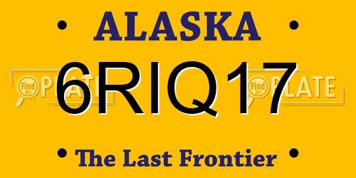 6RIQ17 Alaska License Plate