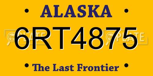 6RT4875 Alaska License Plate