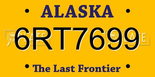 6RT7699 Alaska License Plate