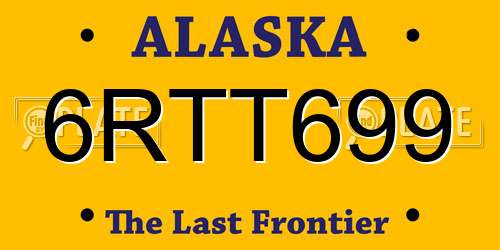 6RTT699 Alaska License Plate