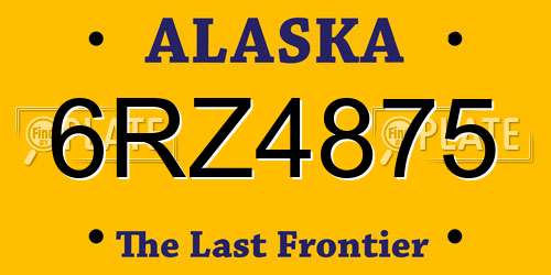 6RZ4875 Alaska License Plate