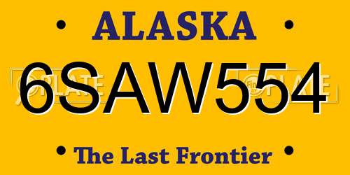 6SAW554 Alaska License Plate