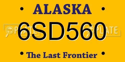 6SD560 Alaska License Plate