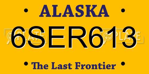6SER613 Alaska License Plate
