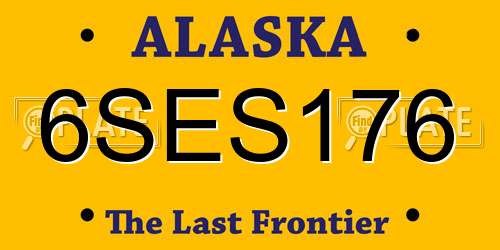 6SES176 Alaska License Plate