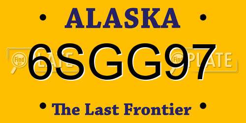 6SGG97 Alaska License Plate