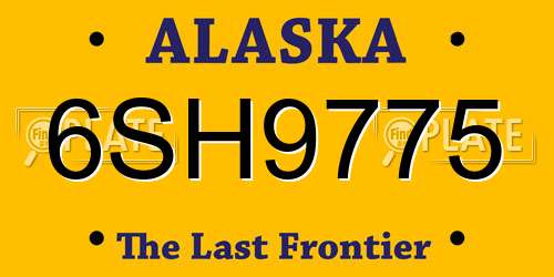 6SH9775 Alaska License Plate