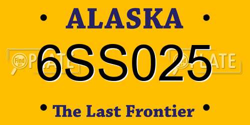 6SS025 Alaska License Plate