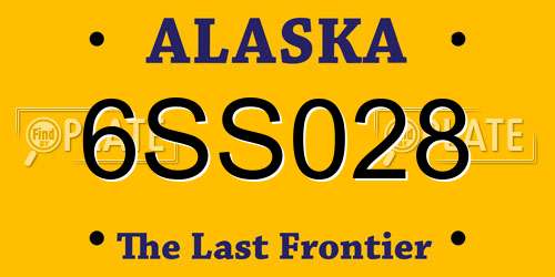 6SS028 Alaska License Plate