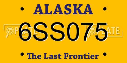6SS075 Alaska License Plate