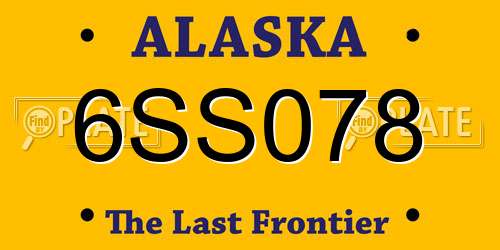 6SS078 Alaska License Plate