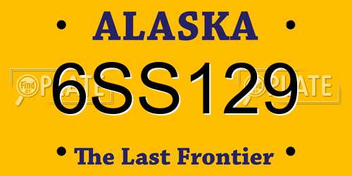 6SS129 Alaska License Plate