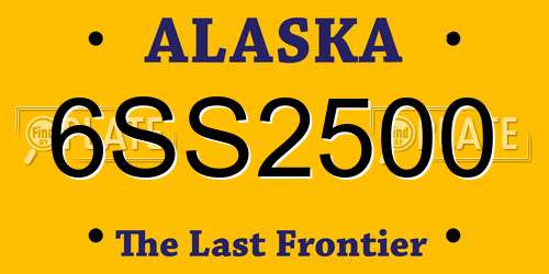 6SS2500 Alaska License Plate