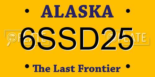 6SSD25 Alaska License Plate