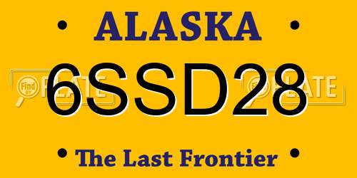 6SSD28 Alaska License Plate