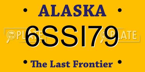 6SSI79 Alaska License Plate